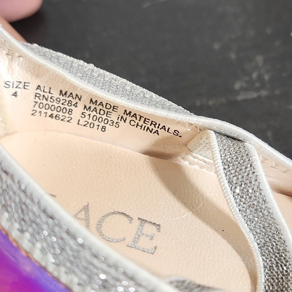 PLACE Metallic Shiny Ballerina Flats Elastic Strap 4